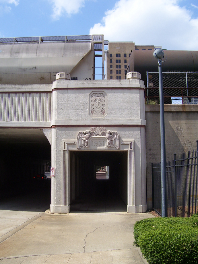 Decorative walkway entry, overpass for train, 1931, Birmingham Decorative walkway entry, overpass for train, 1931, Birmingham